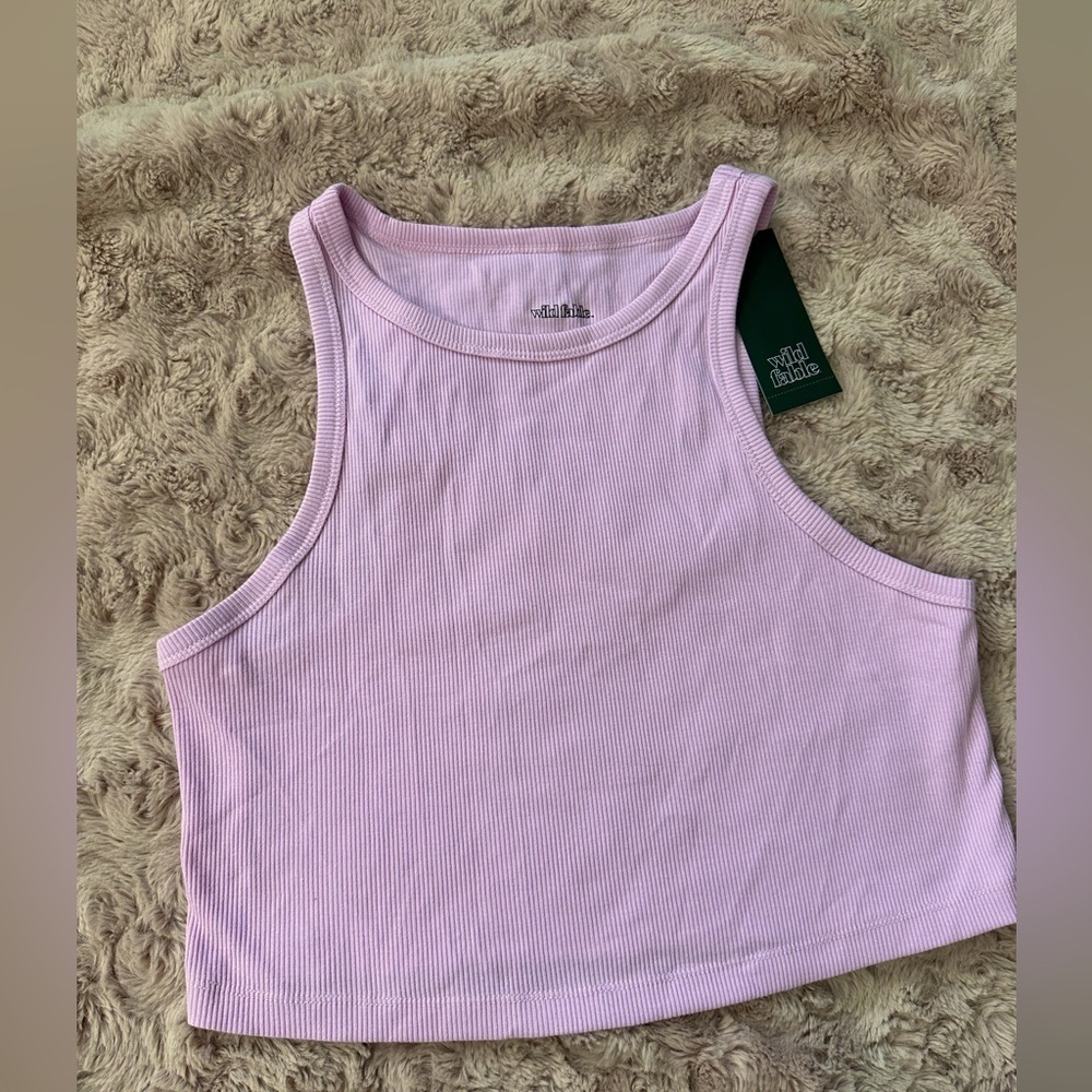 NWT Pink Sleeveless Crop Top Large 2pcs - Picture 2 of 4